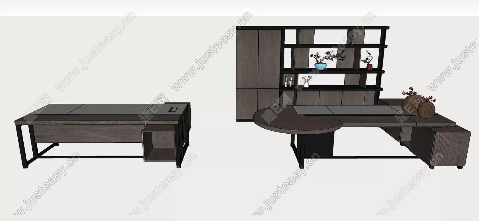 CHINESE OFFICE TABLE SET - SKETCHUP 3D MODEL - ENSCAPE - 110772607