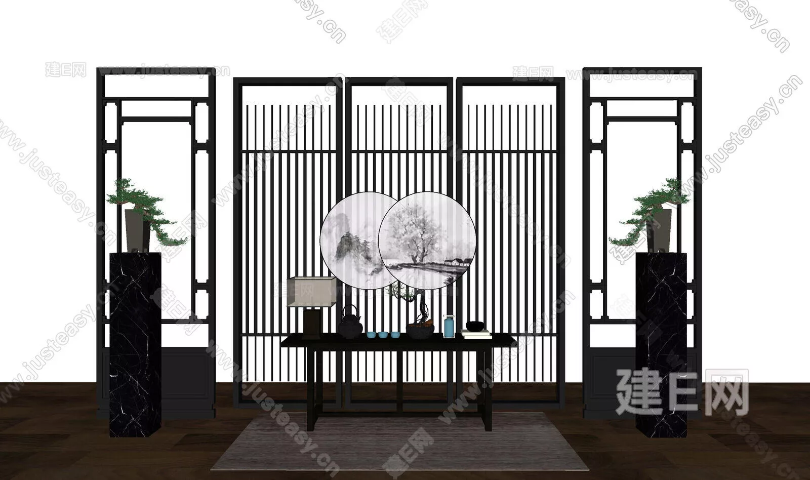 CHINESE PARTITION SCREEN - SKETCHUP 3D MODEL - ENSCAPE - 106250279