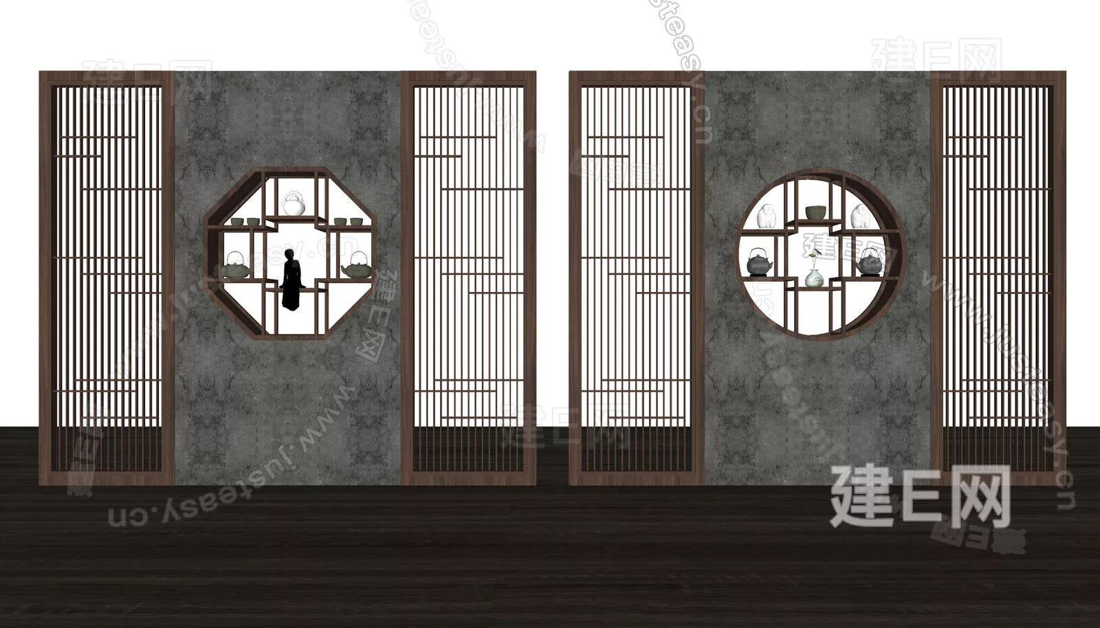 CHINESE PARTITION SCREEN - SKETCHUP 3D MODEL - ENSCAPE - 106250471