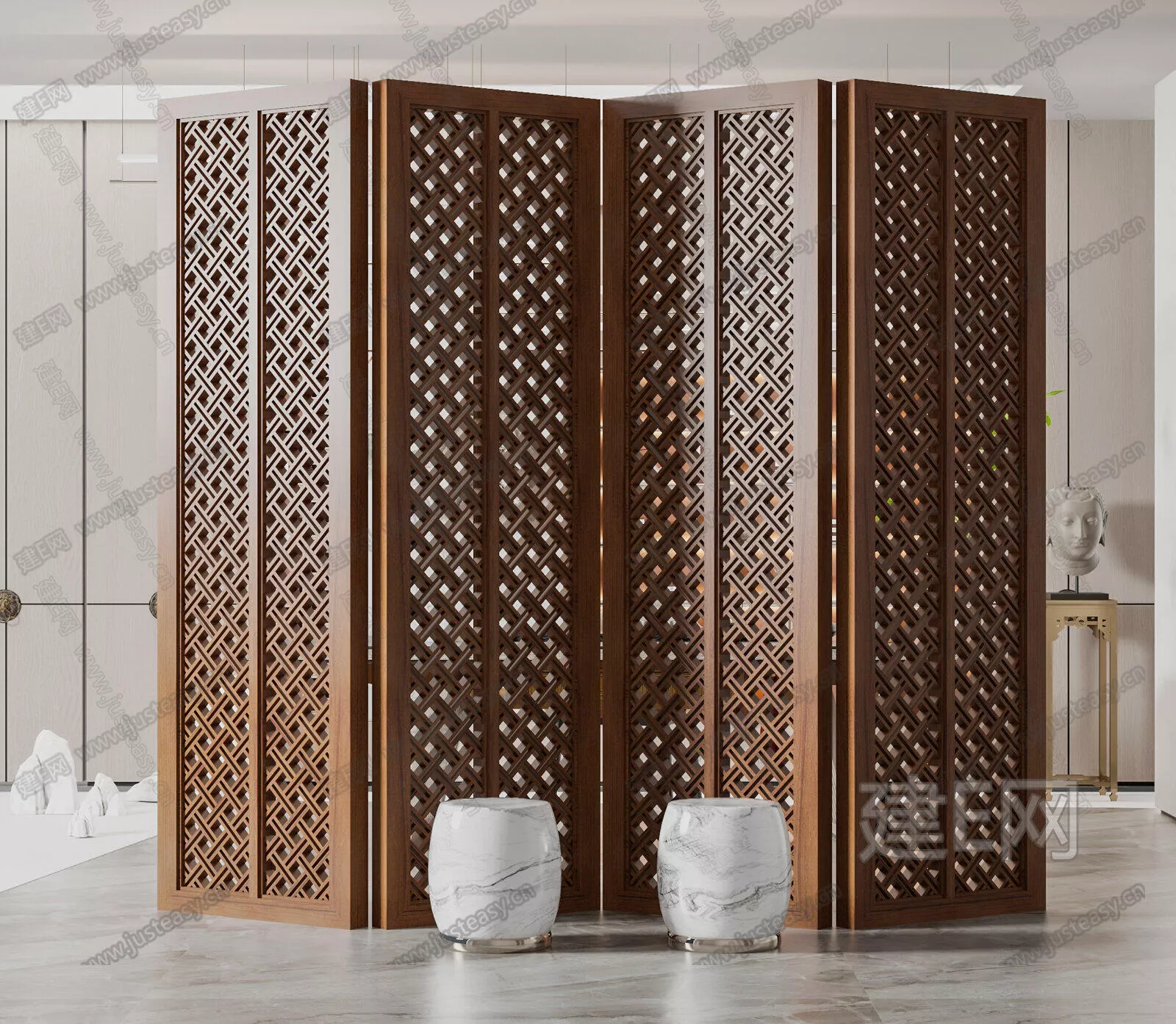 CHINESE PARTITION SCREEN - SKETCHUP 3D MODEL - ENSCAPE - 107104253