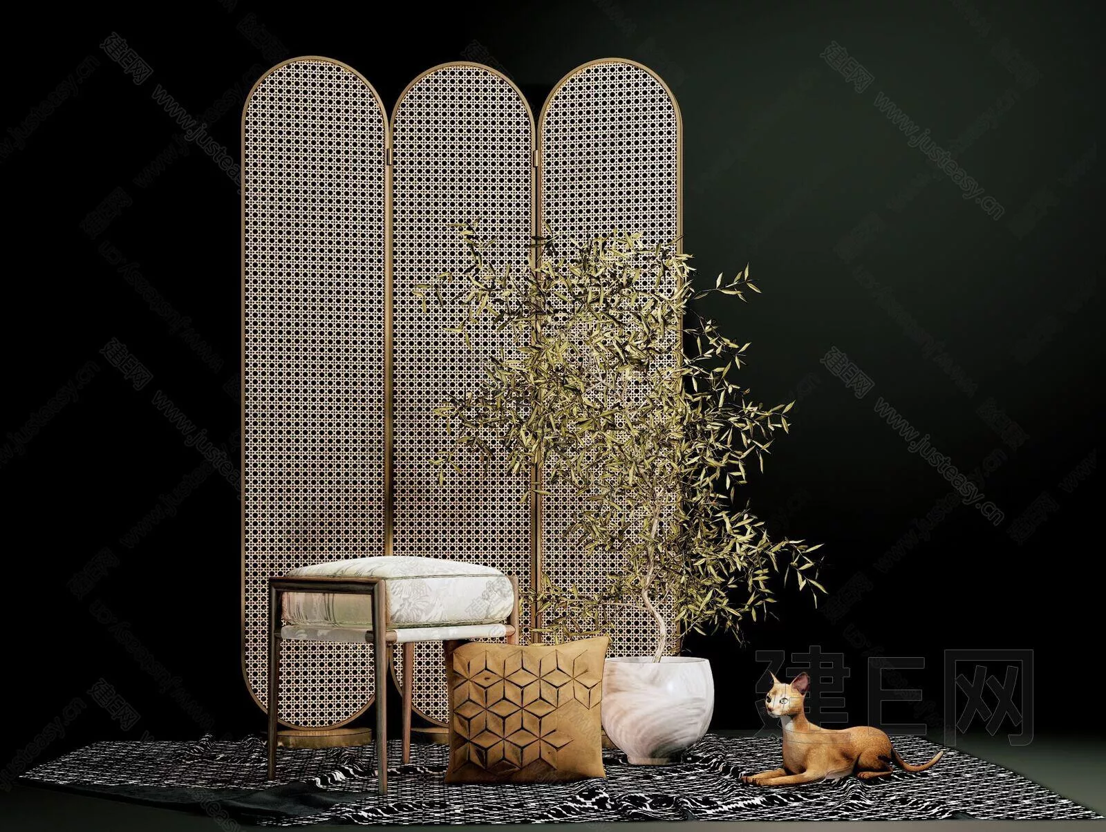 CHINESE PARTITION SCREEN - SKETCHUP 3D MODEL - ENSCAPE - 107889204