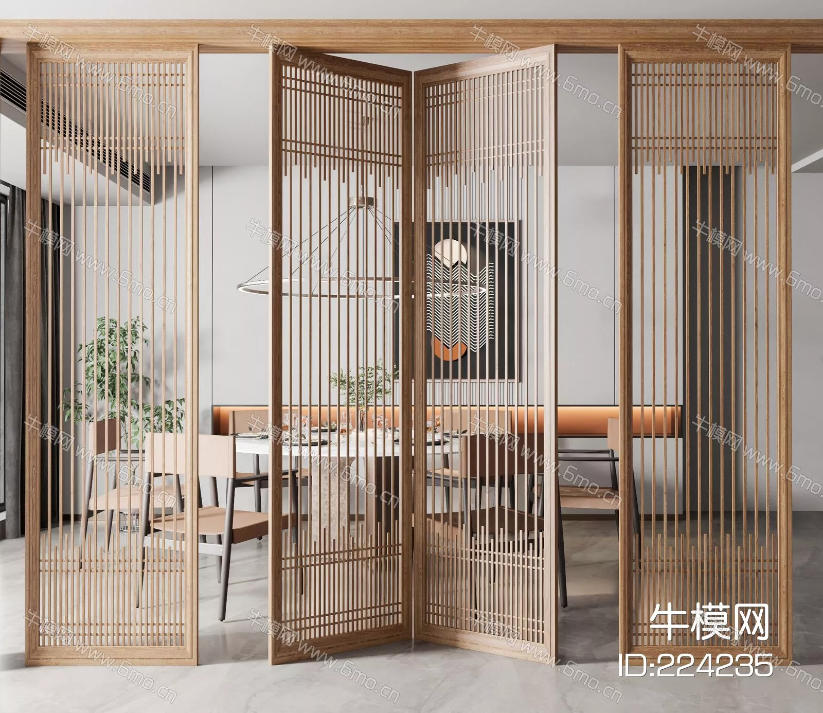 CHINESE PARTITION SCREEN - SKETCHUP 3D MODEL - ENSCAPE - 224235