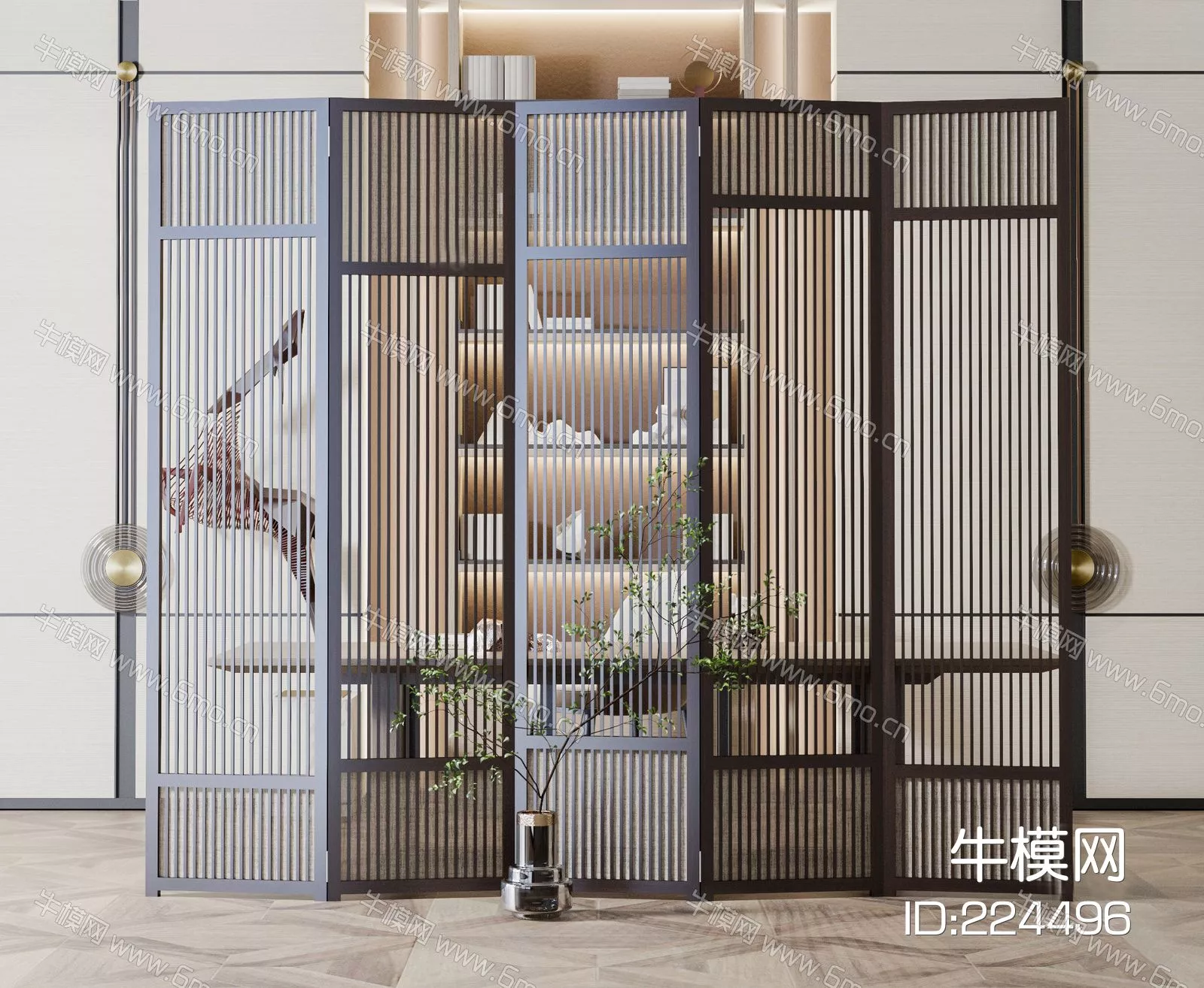 CHINESE PARTITION SCREEN - SKETCHUP 3D MODEL - ENSCAPE - 224496