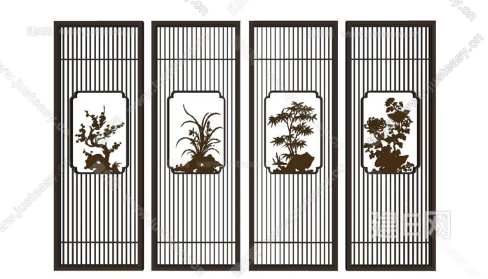CHINESE PARTITION SCREEN - SKETCHUP 3D MODEL - ENSCAPE - ID00009
