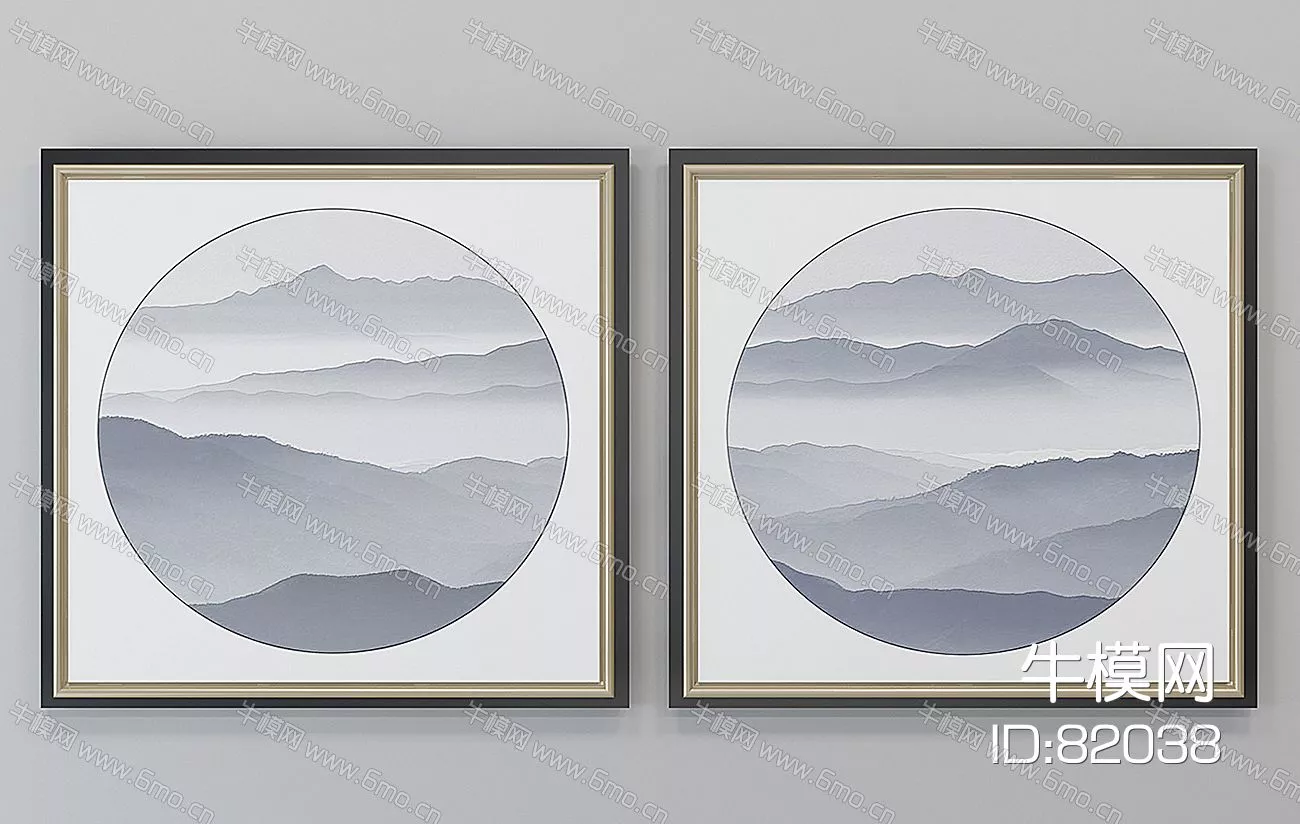 CHINESE PICTURE FRAME - SKETCHUP 3D MODEL - VRAY - 82038