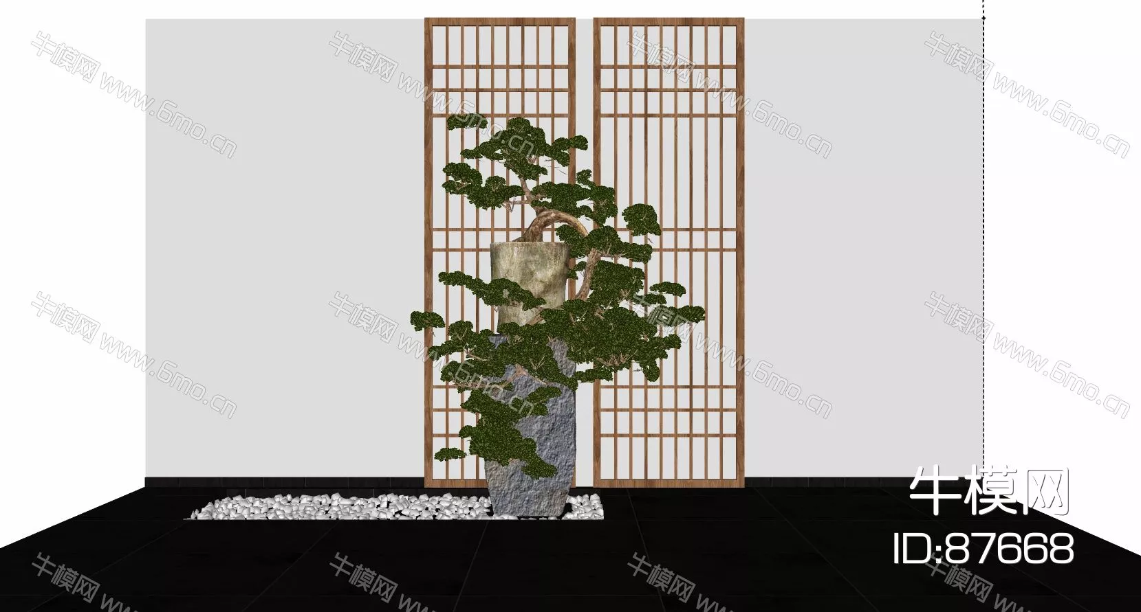 CHINESE POTTED PLANT - SKETCHUP 3D MODEL - ENSCAPE - 87668