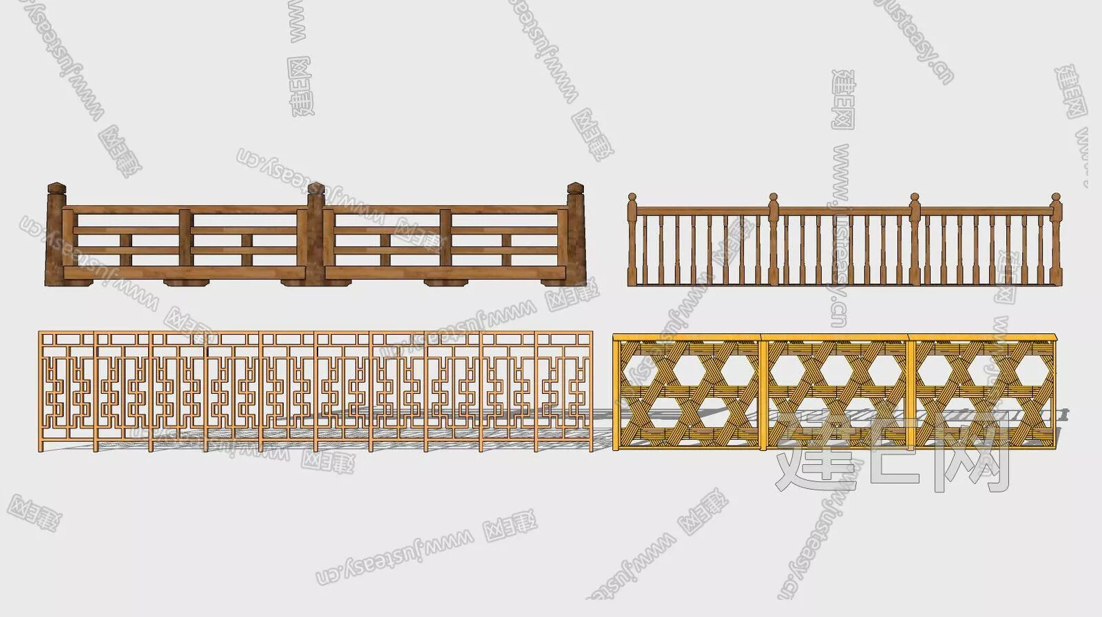 CHINESE RAILING - SKETCHUP 3D MODEL - ENSCAPE - 105988118