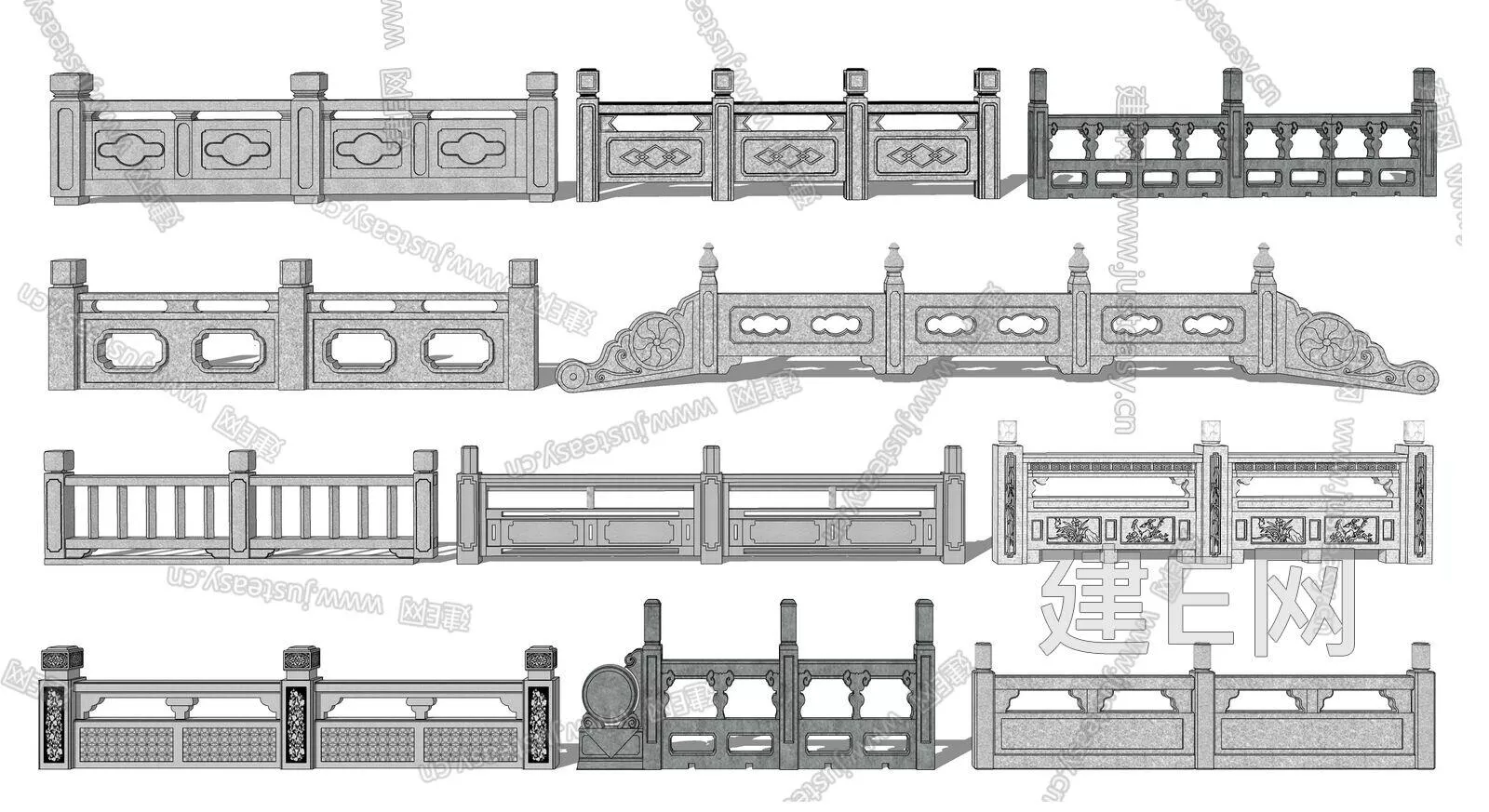 CHINESE RAILING - SKETCHUP 3D MODEL - ENSCAPE - 111886596