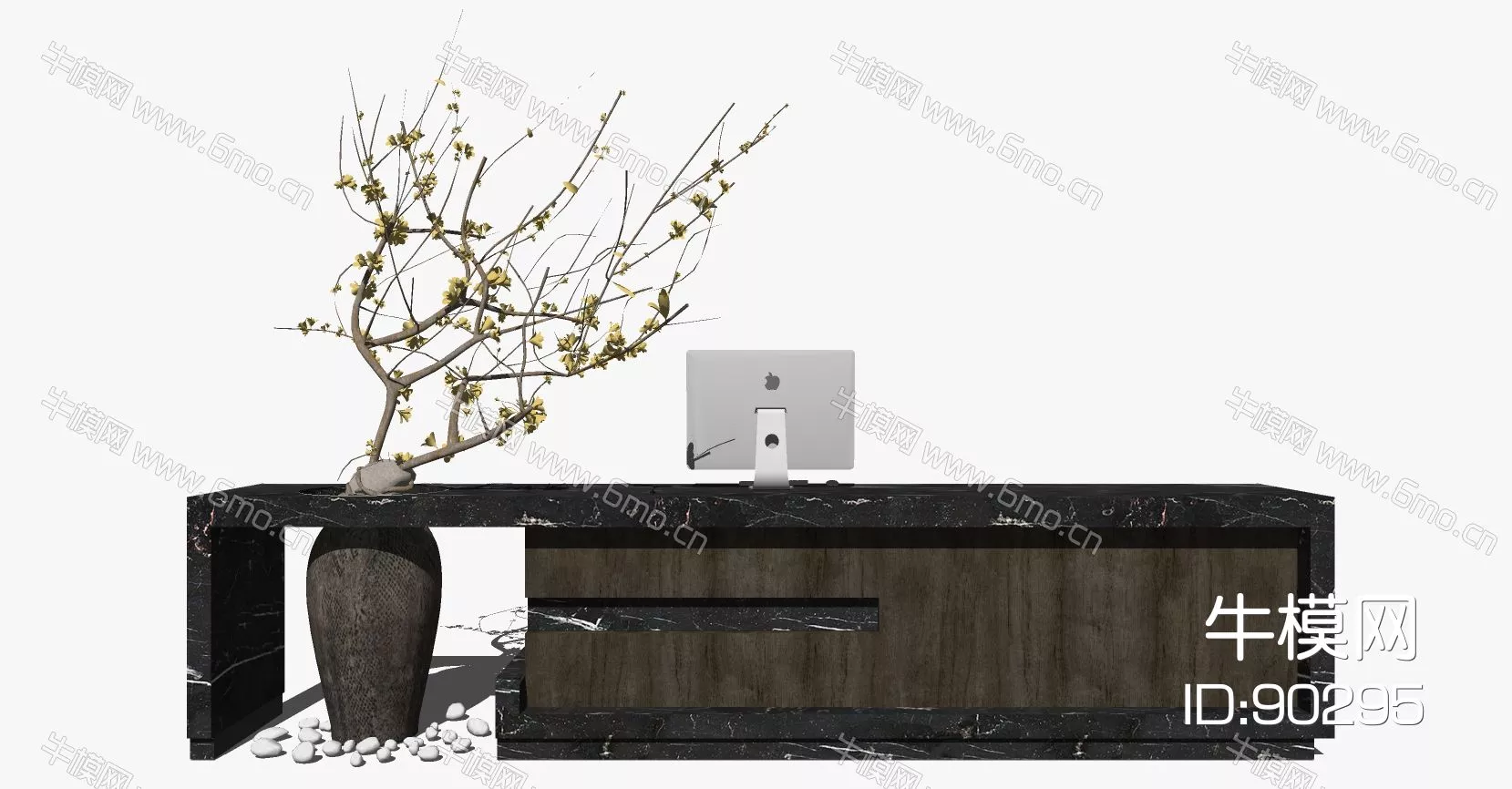 CHINESE RECEPTION DESK - SKETCHUP 3D MODEL - ENSCAPE - 90295