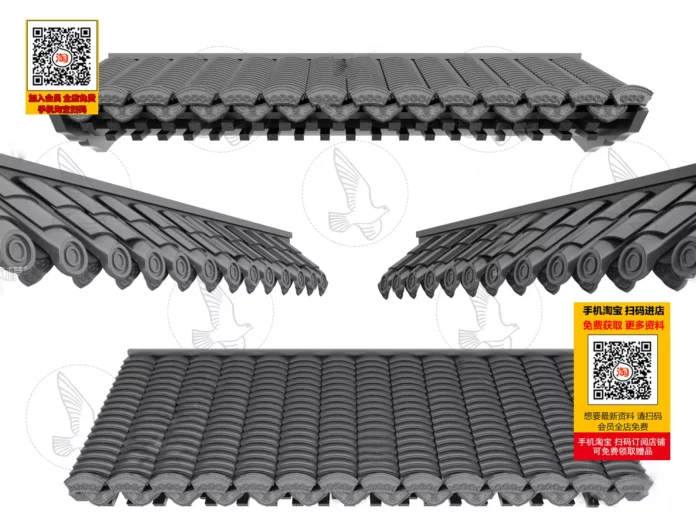 CHINESE ROOF SYNTHESIS - SKETCHUP 3D MODEL - VRAY OR ENSCAPE - ID00025