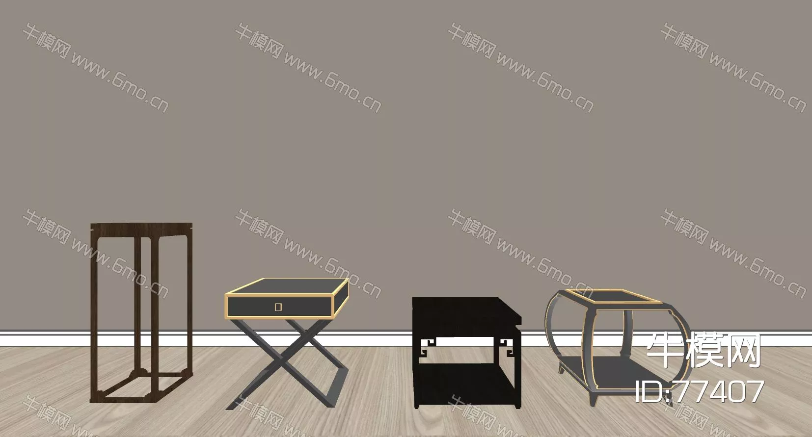CHINESE SIDE TABLE - SKETCHUP 3D MODEL - ENSCAPE - 77407