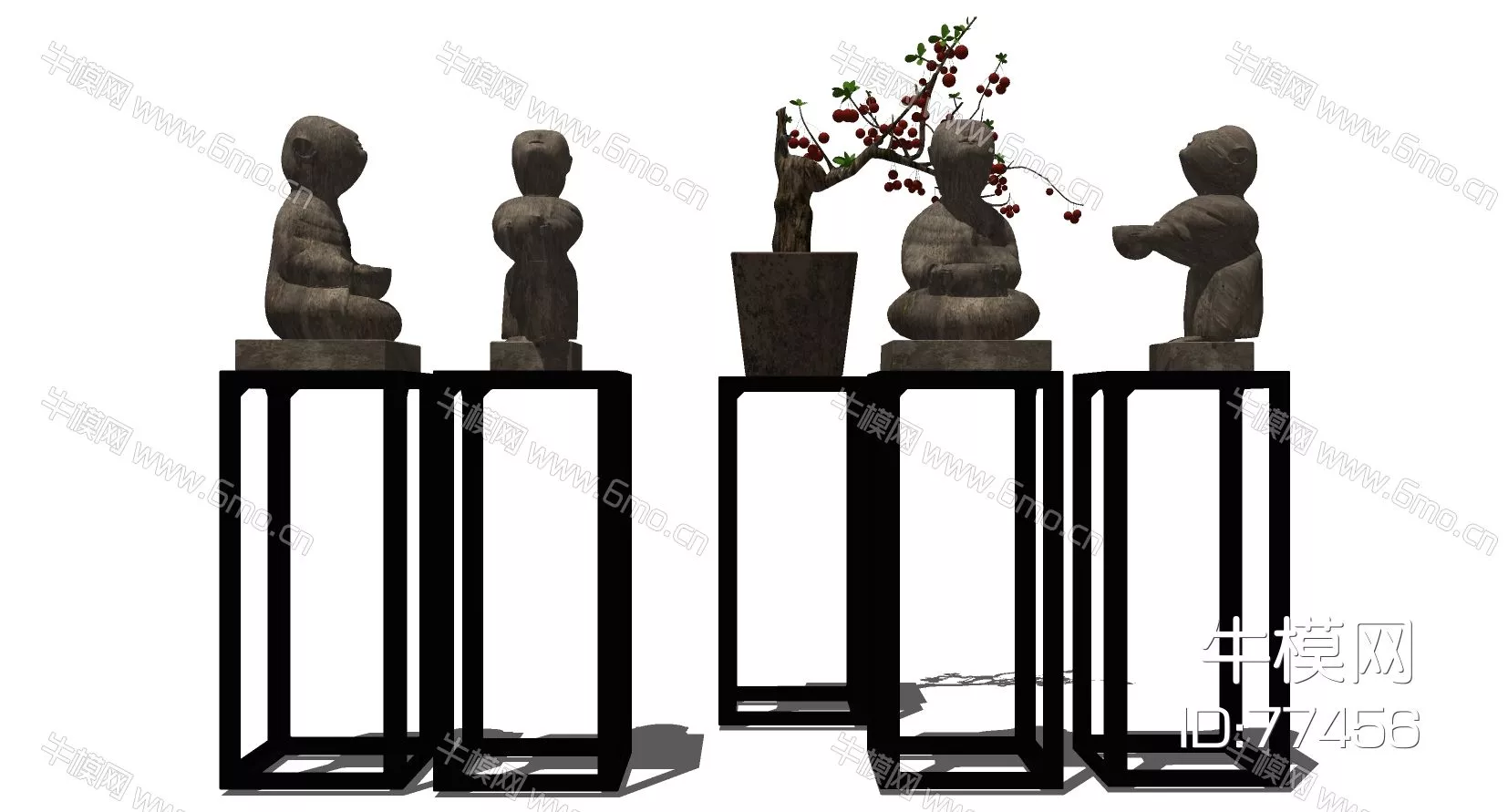 CHINESE SIDE TABLE - SKETCHUP 3D MODEL - ENSCAPE - 77456