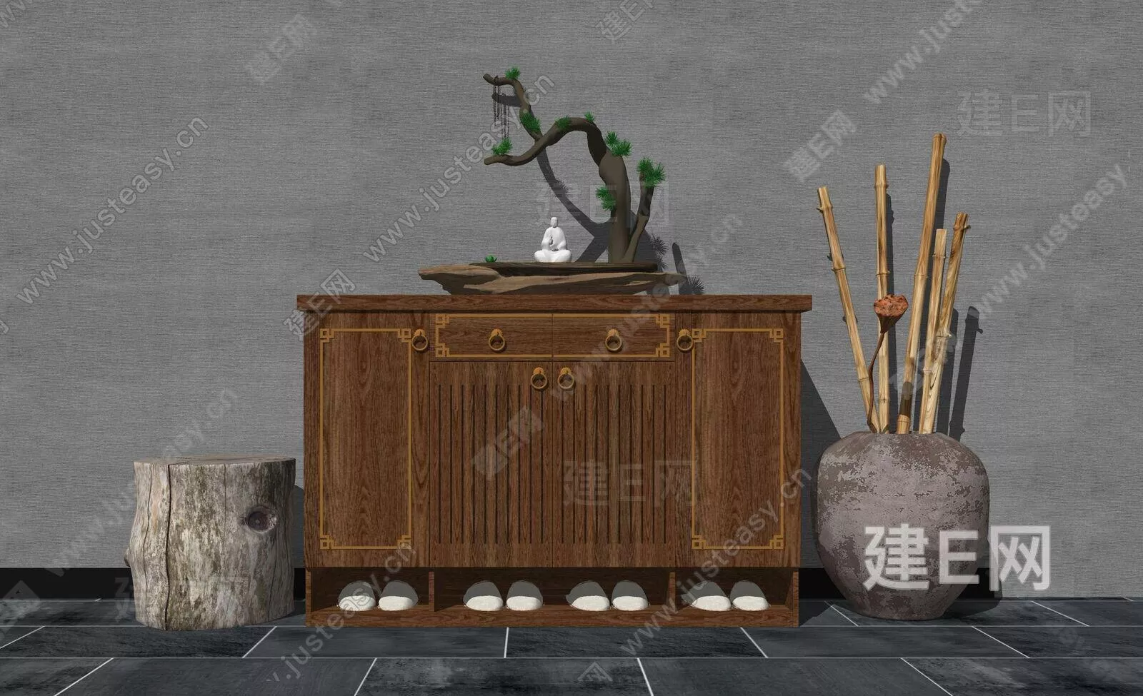 CHINESE SIDEBOARD - SKETCHUP 3D MODEL - ENSCAPE - 111624703