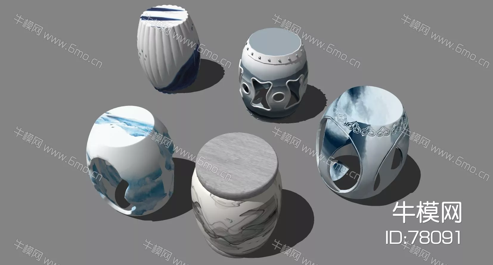 CHINESE STOOL - SKETCHUP 3D MODEL - ENSCAPE - 78091