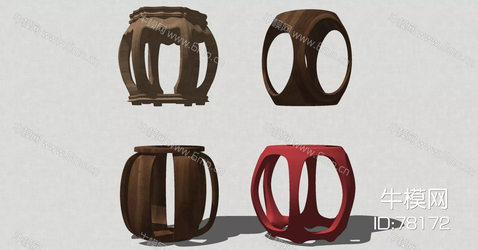 CHINESE STOOL - SKETCHUP 3D MODEL - ENSCAPE - 78172