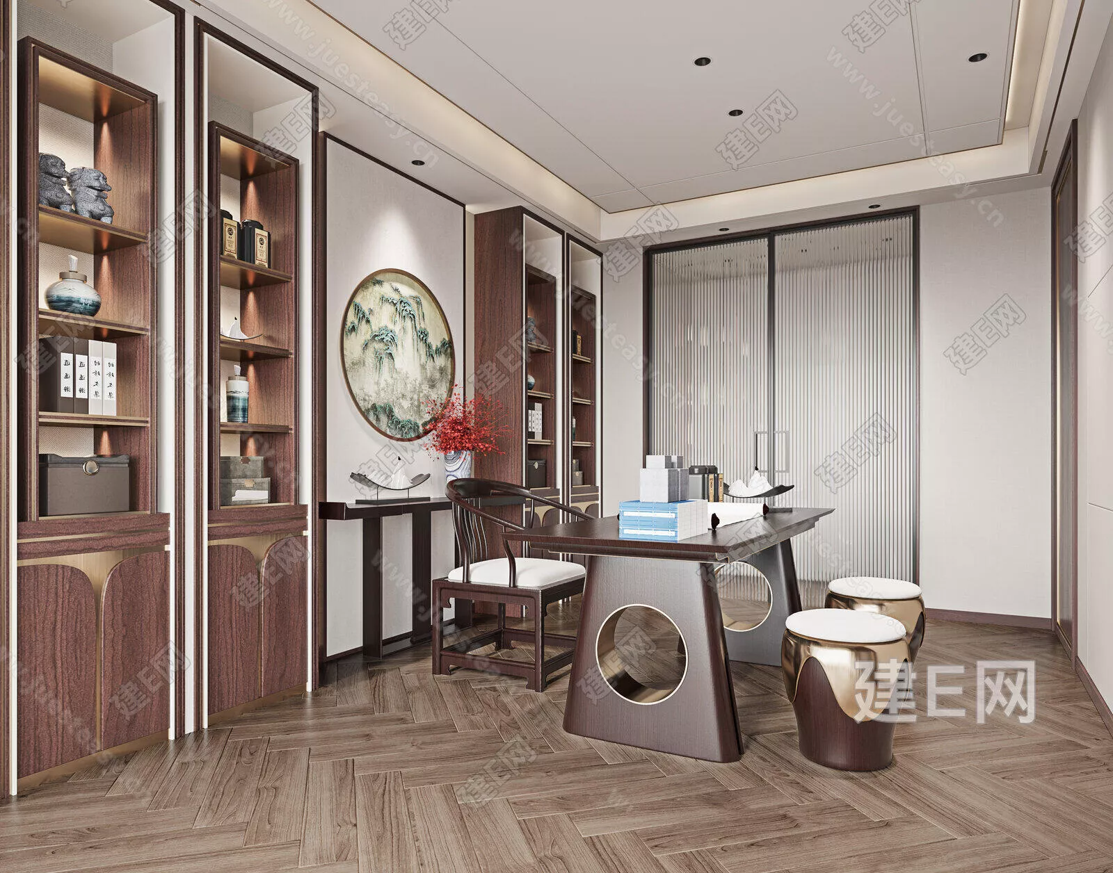 CHINESE STUDY ROOM - SKETCHUP 3D SCENE - ENSCAPE - 106056990