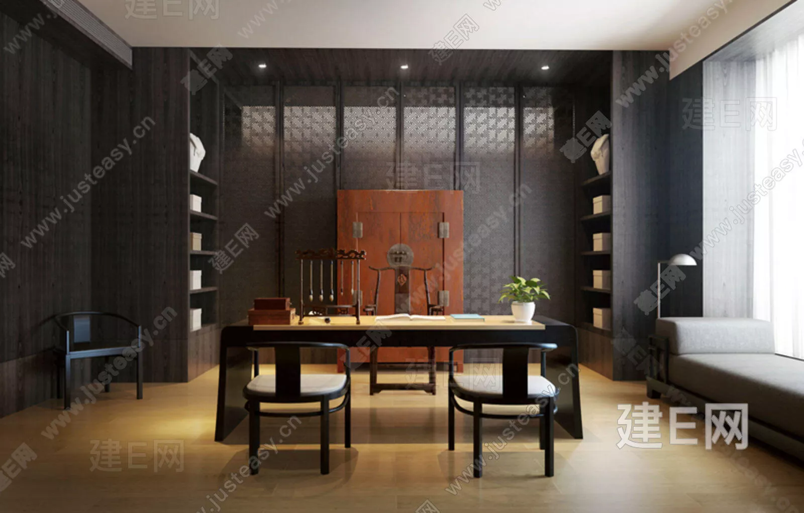 CHINESE STUDY ROOM - SKETCHUP 3D SCENE - ENSCAPE - 112872818