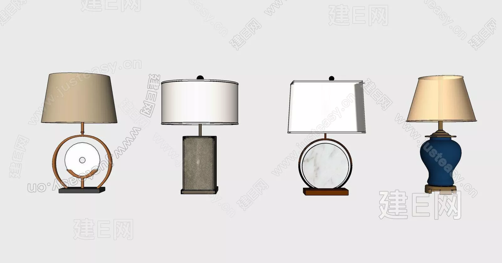 CHINESE TABLE LAMP - SKETCHUP 3D MODEL - ENSCAPE - 112542031