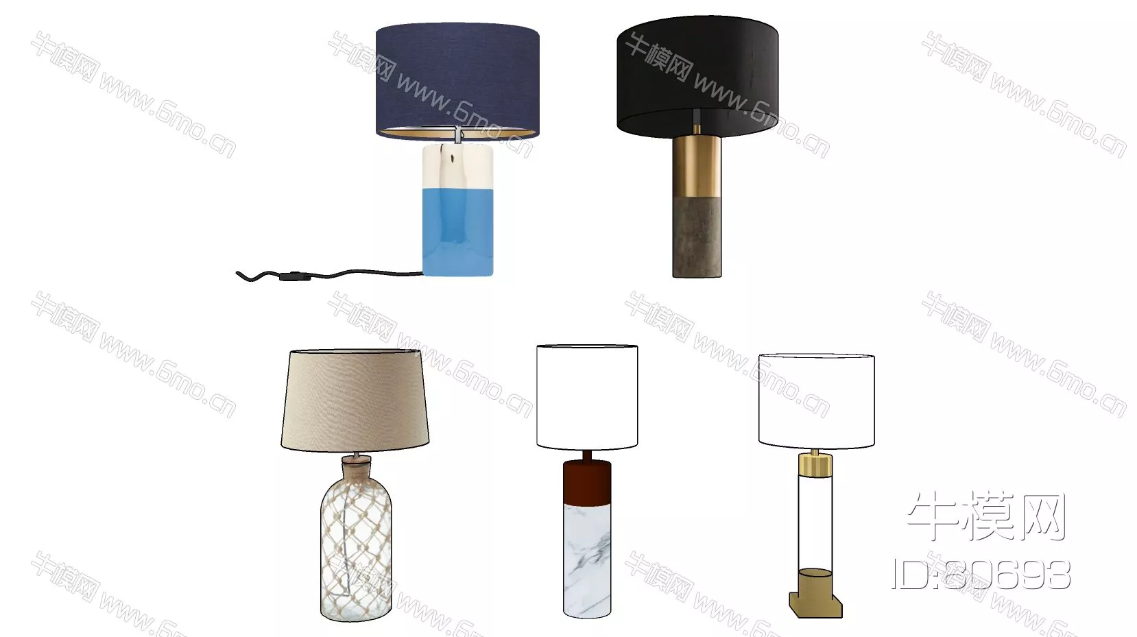 CHINESE TABLE LAMP - SKETCHUP 3D MODEL - ENSCAPE - 80693