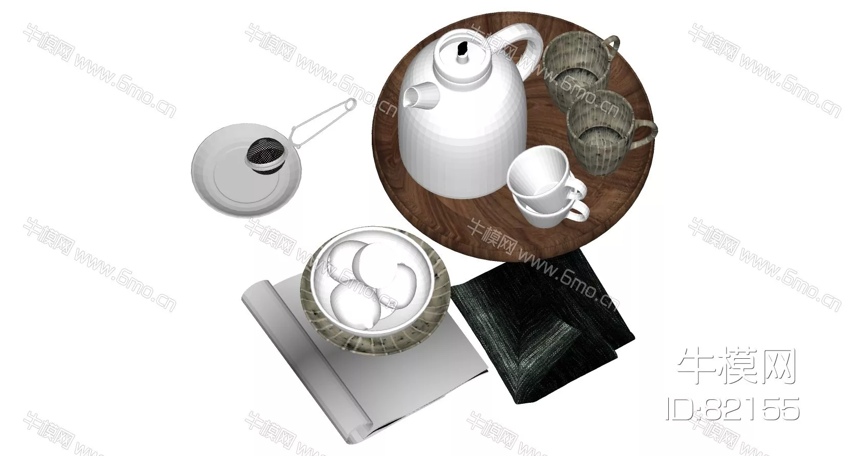 CHINESE TEA SET - SKETCHUP 3D MODEL - ENSCAPE - 82155