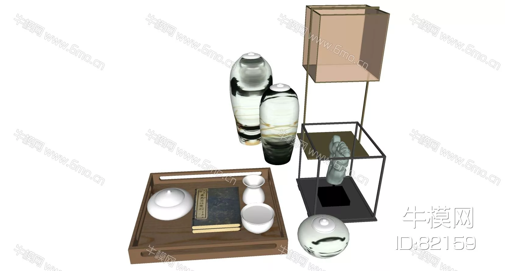 CHINESE TEA SET - SKETCHUP 3D MODEL - ENSCAPE - 82159