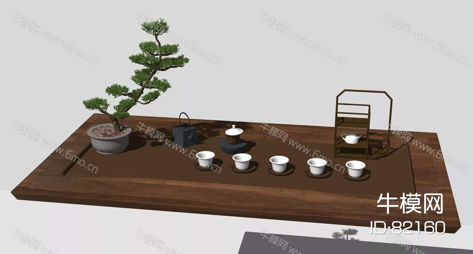 CHINESE TEA SET - SKETCHUP 3D MODEL - ENSCAPE - 82160