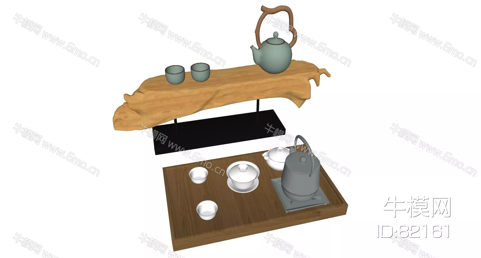 CHINESE TEA SET - SKETCHUP 3D MODEL - ENSCAPE - 82161