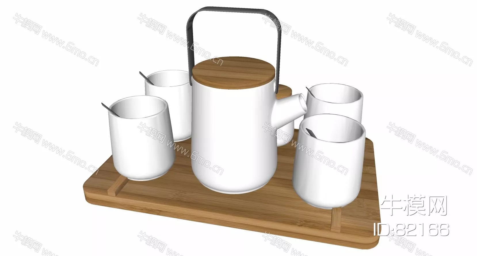 CHINESE TEA SET - SKETCHUP 3D MODEL - ENSCAPE - 82166