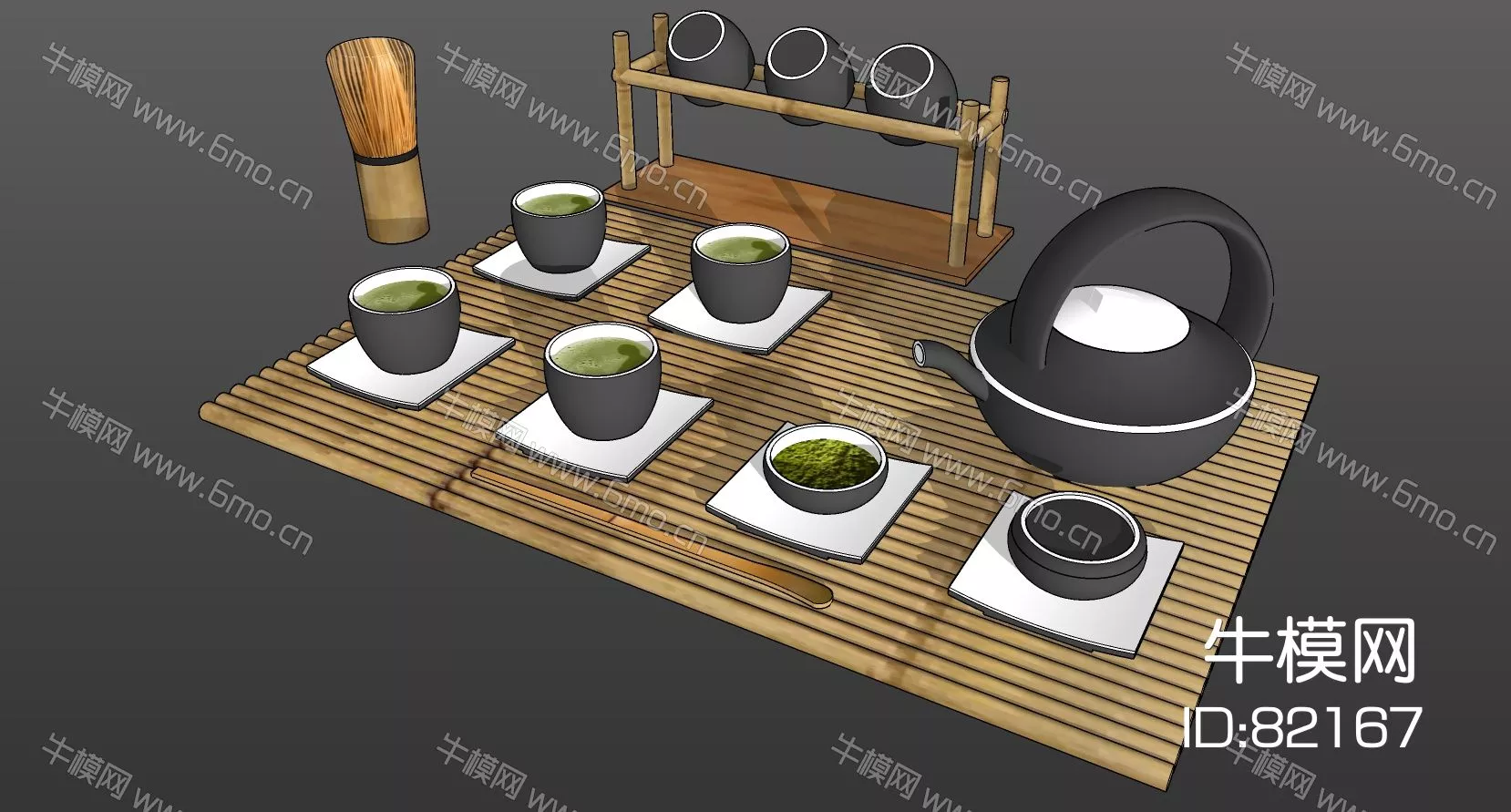 CHINESE TEA SET - SKETCHUP 3D MODEL - ENSCAPE - 82167