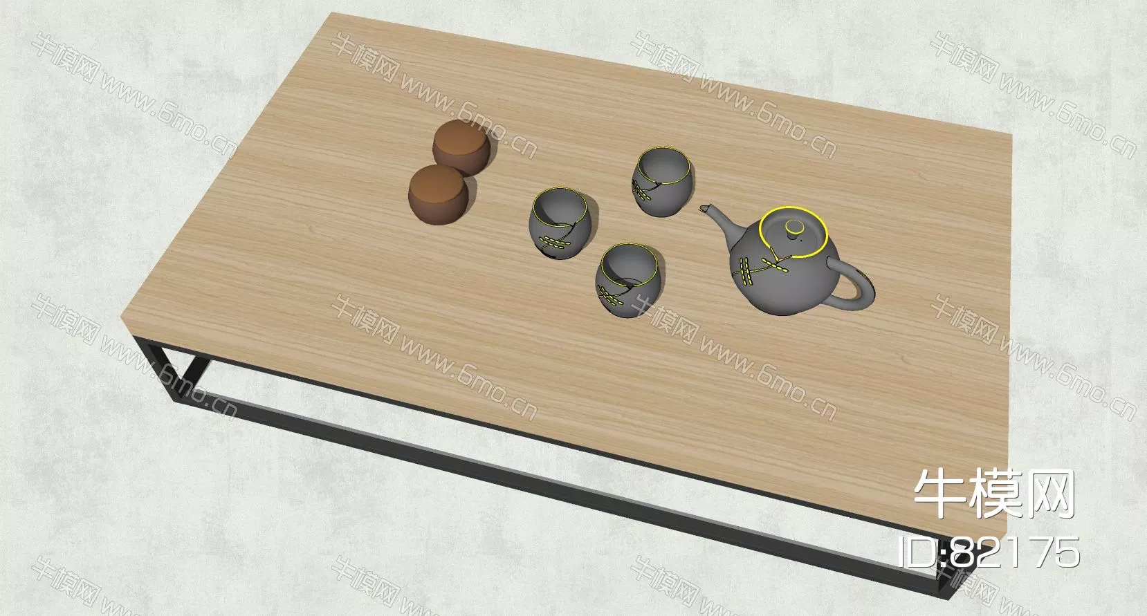 CHINESE TEA SET - SKETCHUP 3D MODEL - ENSCAPE - 82175