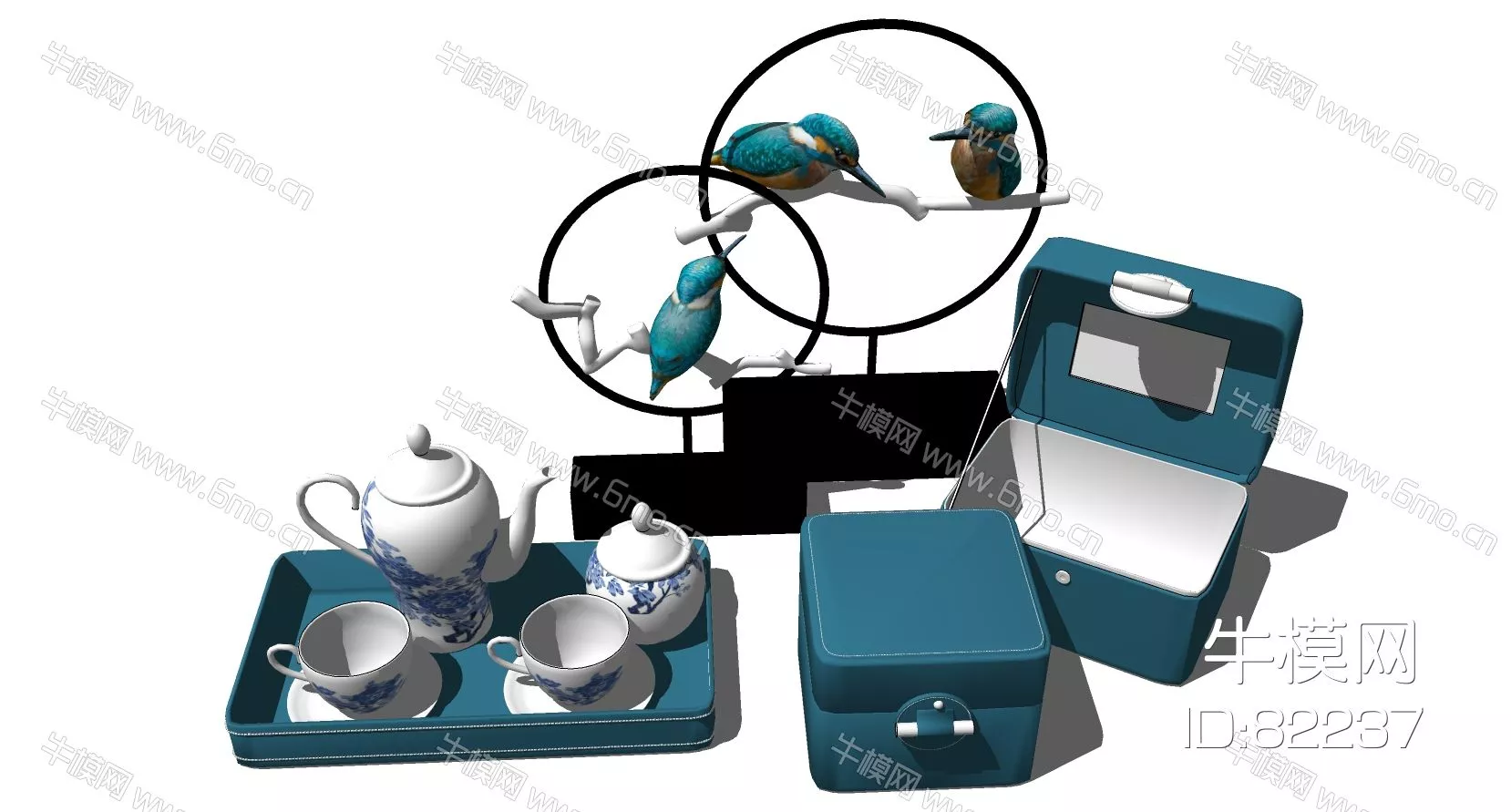 CHINESE TEA SET - SKETCHUP 3D MODEL - ENSCAPE - 82237