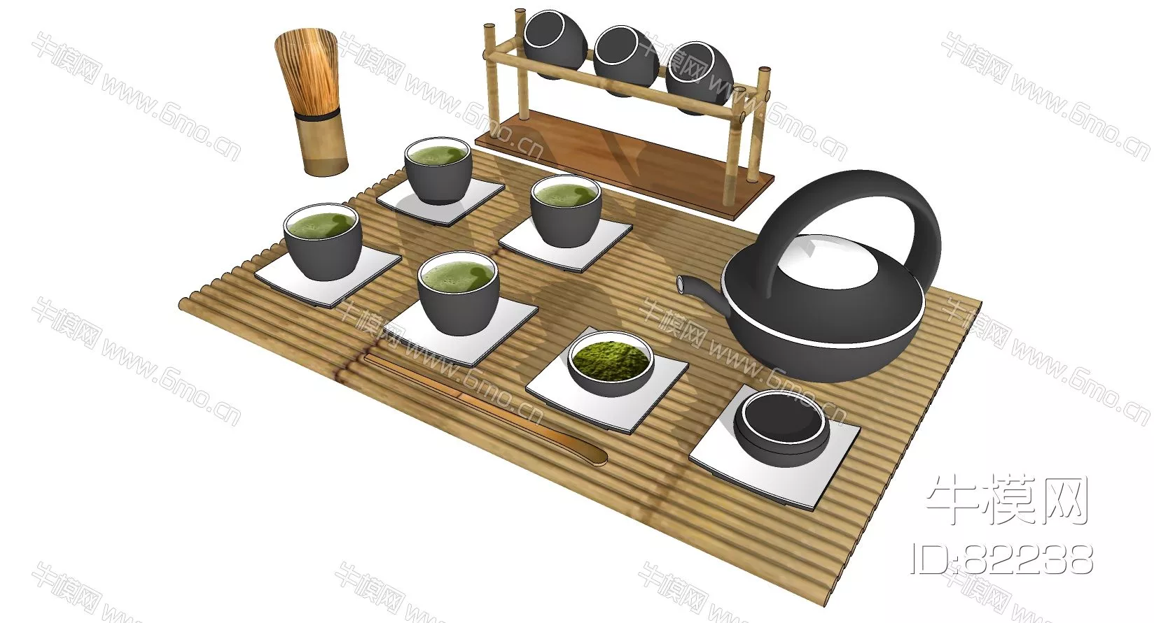 CHINESE TEA SET - SKETCHUP 3D MODEL - ENSCAPE - 82238