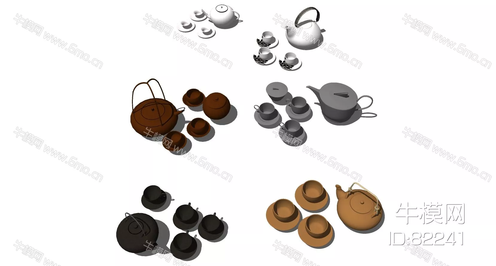 CHINESE TEA SET - SKETCHUP 3D MODEL - ENSCAPE - 82241