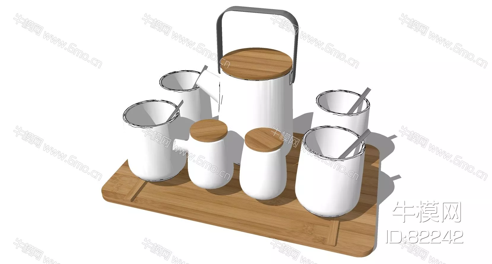 CHINESE TEA SET - SKETCHUP 3D MODEL - ENSCAPE - 82242