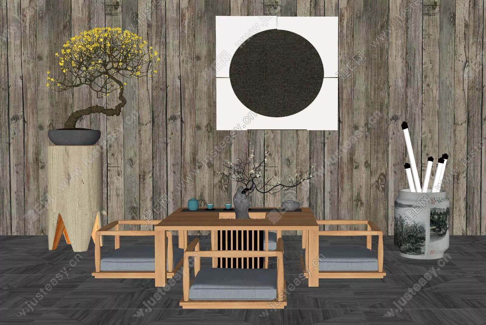 CHINESE TEA TABLE SET - SKETCHUP 3D MODEL - ENSCAPE - 106381535