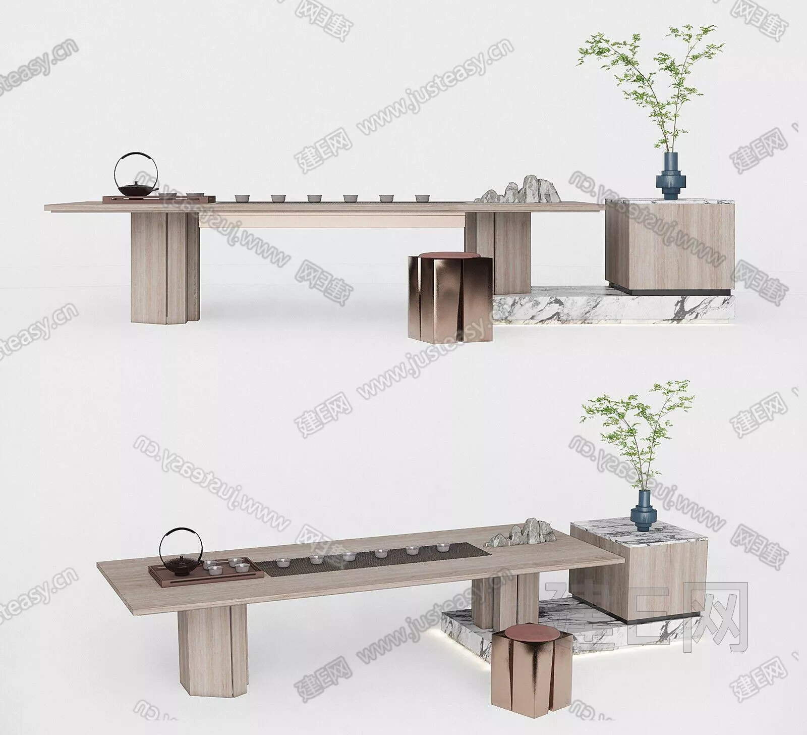 CHINESE TEA TABLE SET - SKETCHUP 3D MODEL - ENSCAPE - 106382742