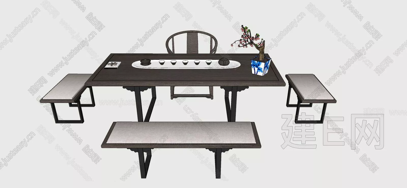 CHINESE TEA TABLE SET - SKETCHUP 3D MODEL - ENSCAPE - 111427915