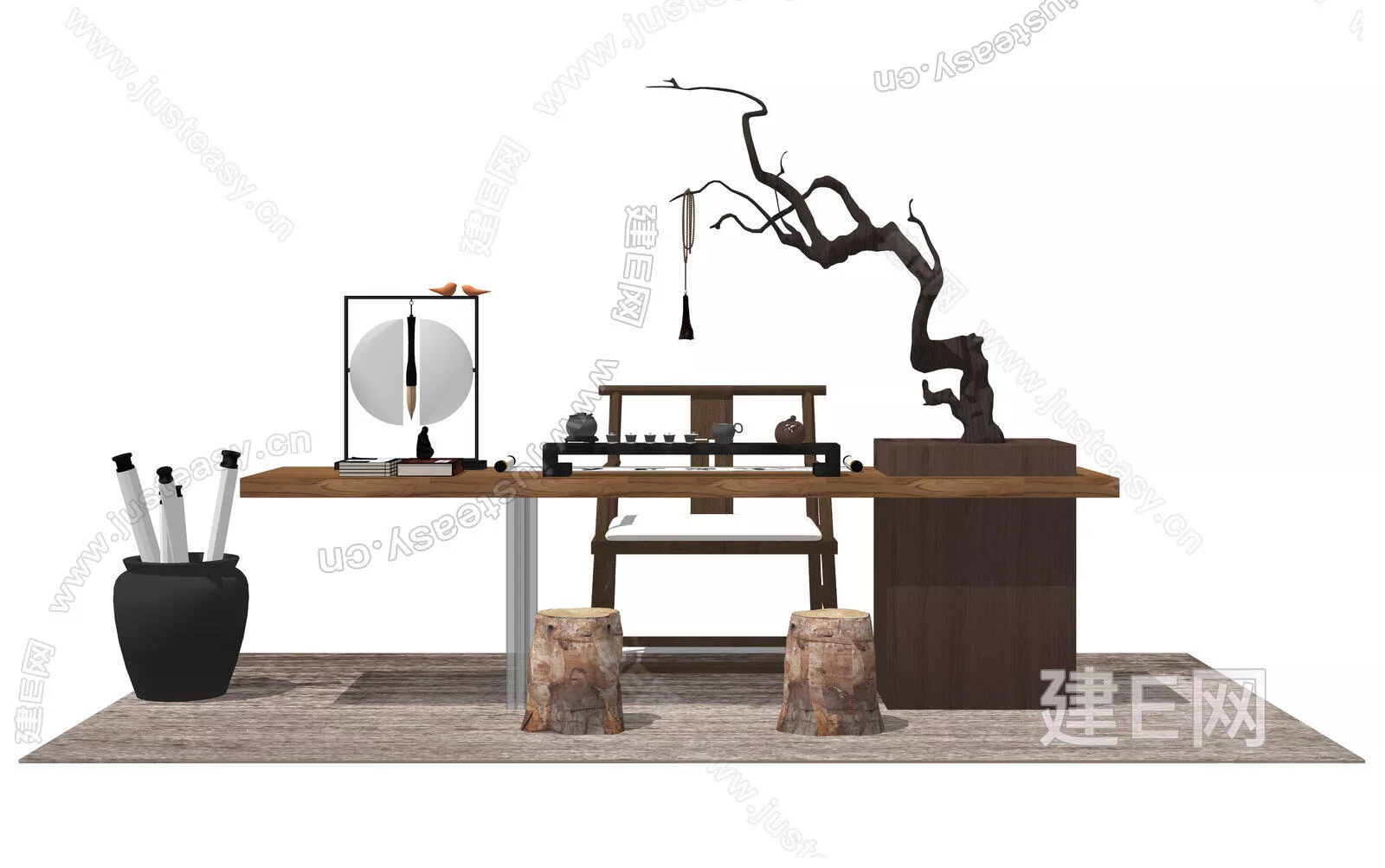 CHINESE TEA TABLE SET - SKETCHUP 3D MODEL - ENSCAPE - 111755628