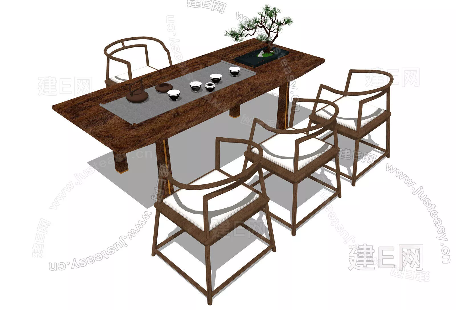 CHINESE TEA TABLE SET - SKETCHUP 3D MODEL - ENSCAPE - 112542060