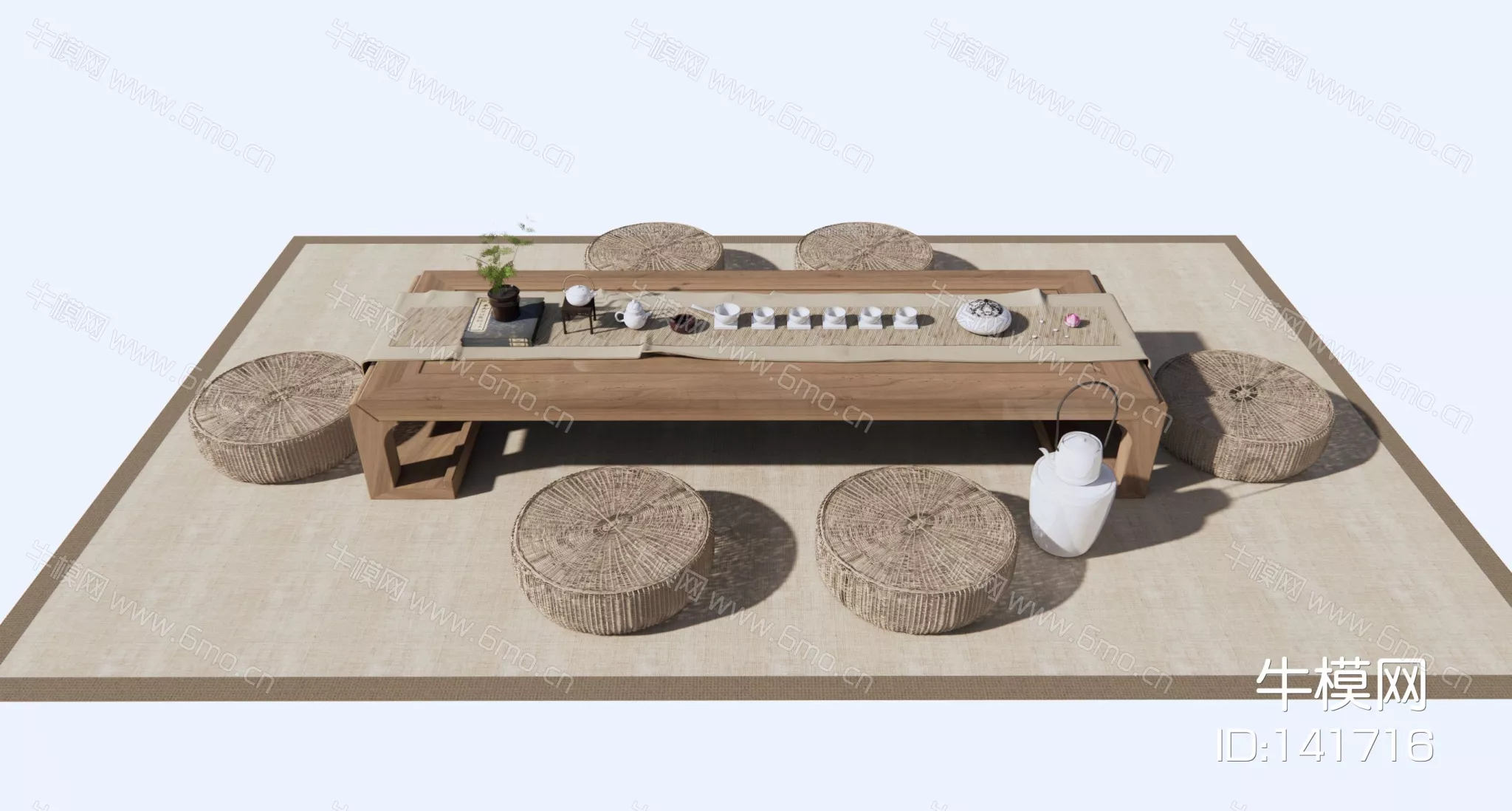 CHINESE TEA TABLE SET - SKETCHUP 3D MODEL - ENSCAPE - 141716