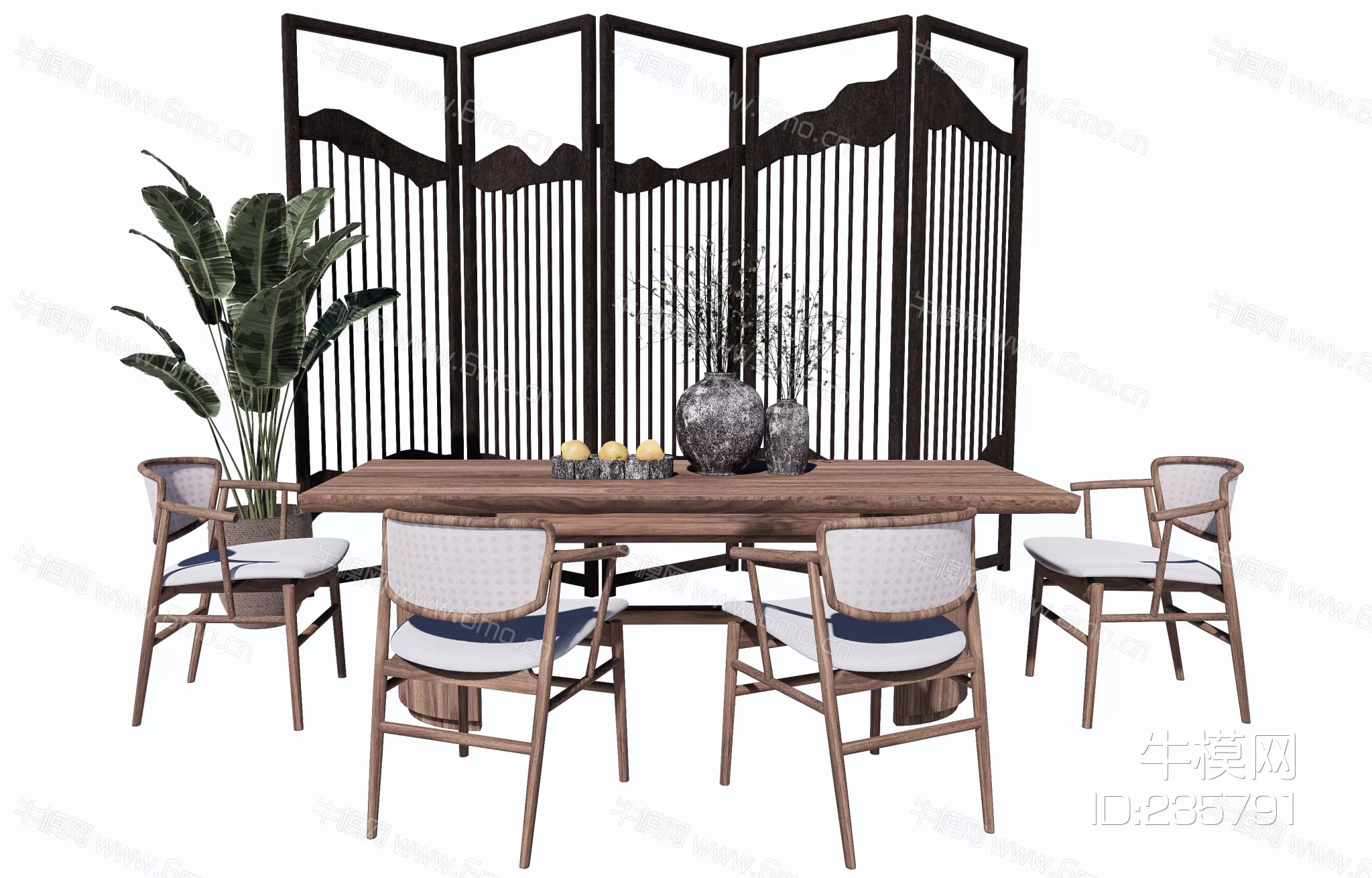 CHINESE TEA TABLE SET - SKETCHUP 3D MODEL - ENSCAPE - 235791