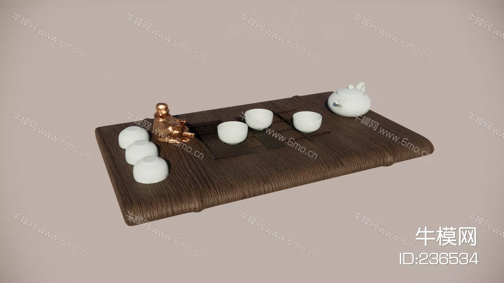 CHINESE TEA TABLE SET - SKETCHUP 3D MODEL - ENSCAPE - 236534