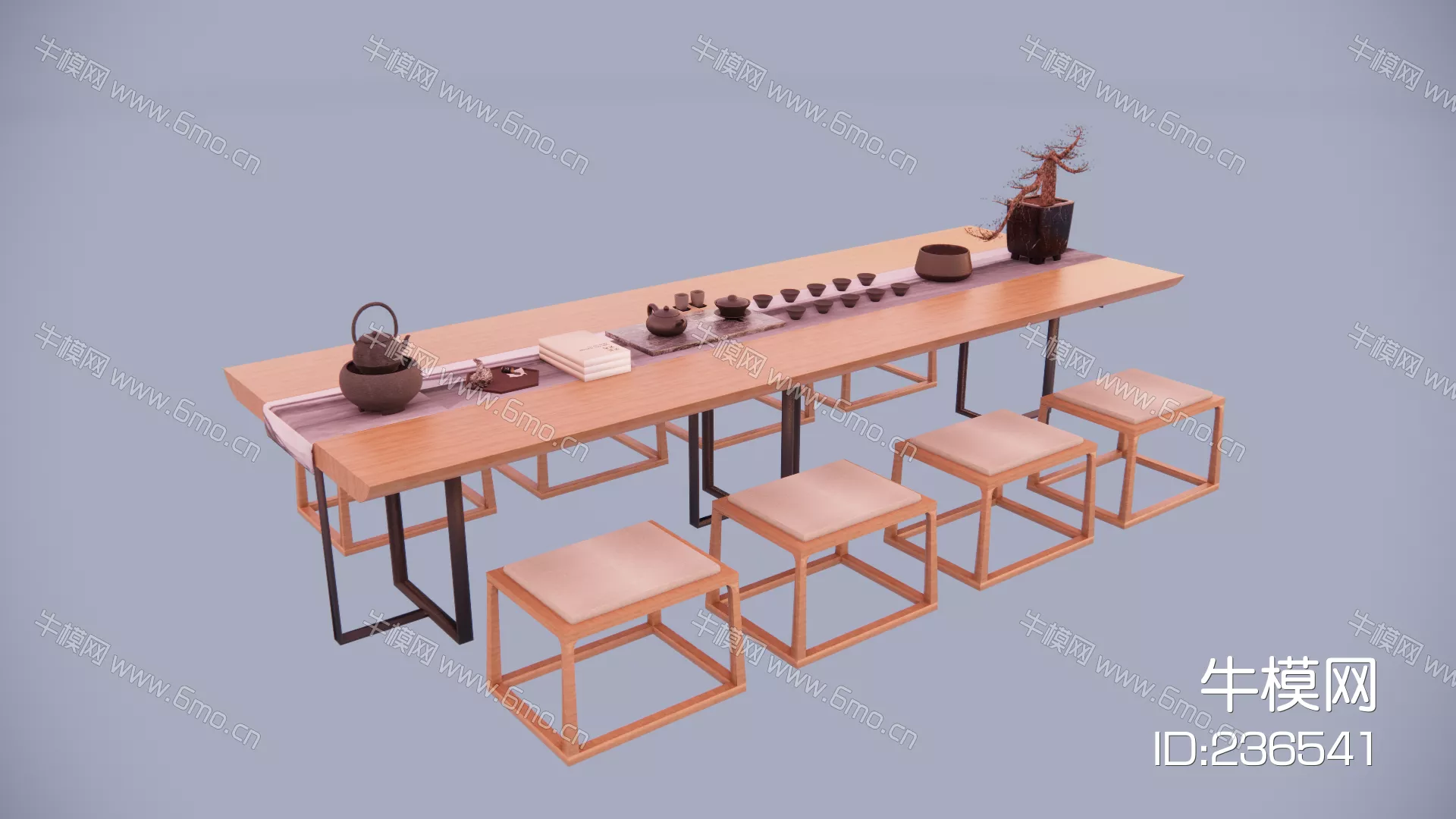 CHINESE TEA TABLE SET - SKETCHUP 3D MODEL - ENSCAPE - 236541