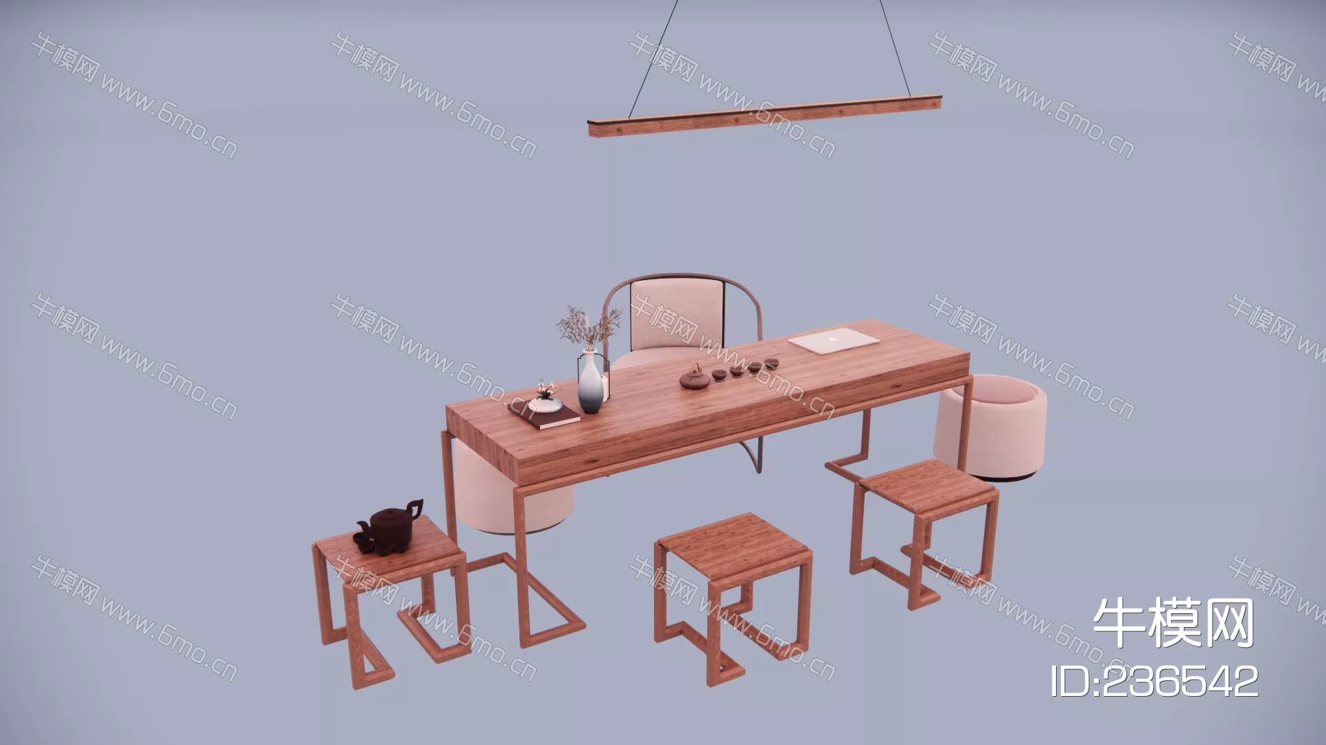 CHINESE TEA TABLE SET - SKETCHUP 3D MODEL - ENSCAPE - 236542