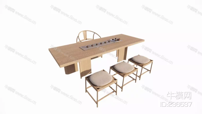 CHINESE TEA TABLE SET - SKETCHUP 3D MODEL - ENSCAPE - ID00038