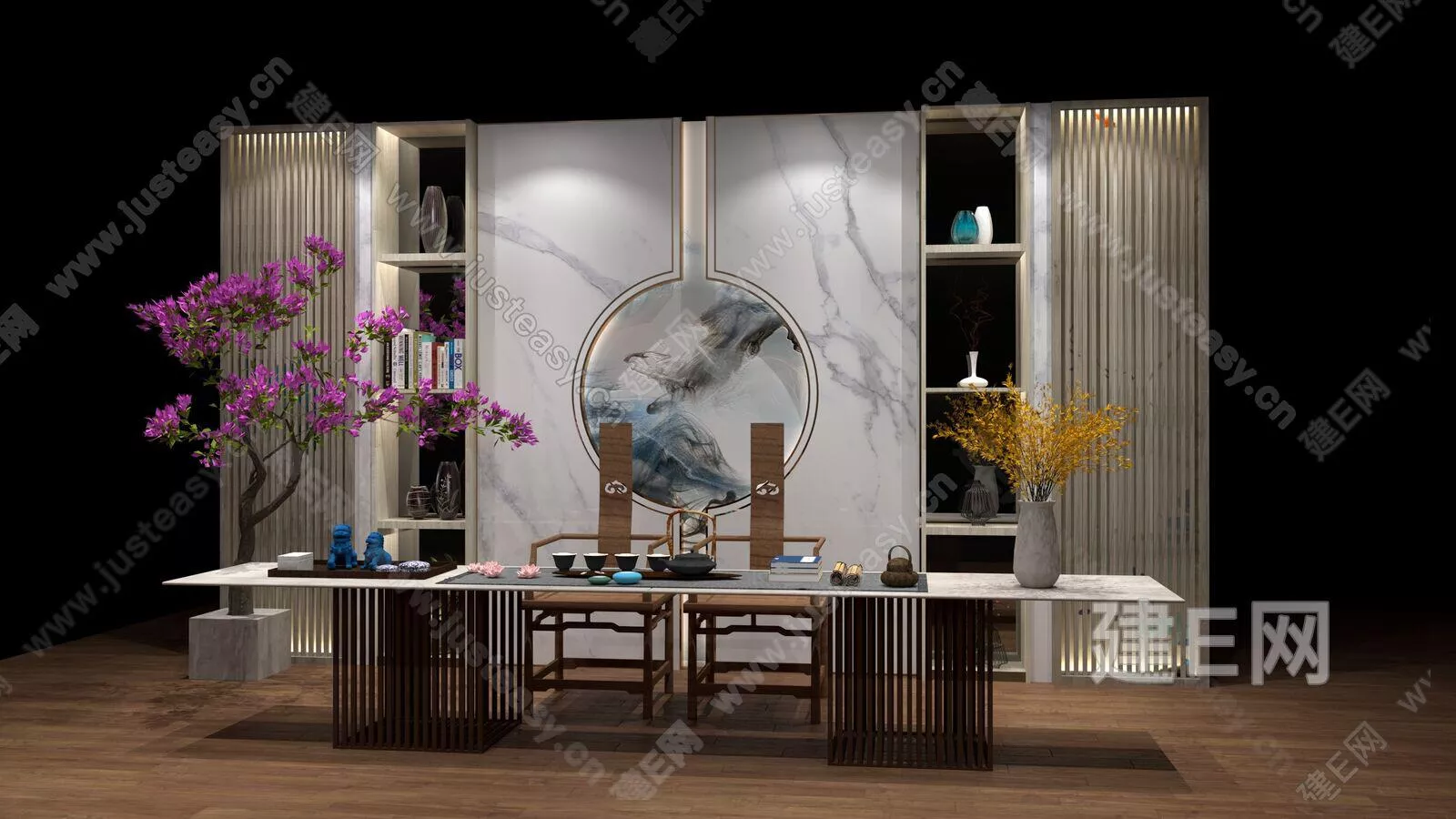 CHINESE TEA TABLE SET - SKETCHUP 3D MODEL - VRAY - 112279901