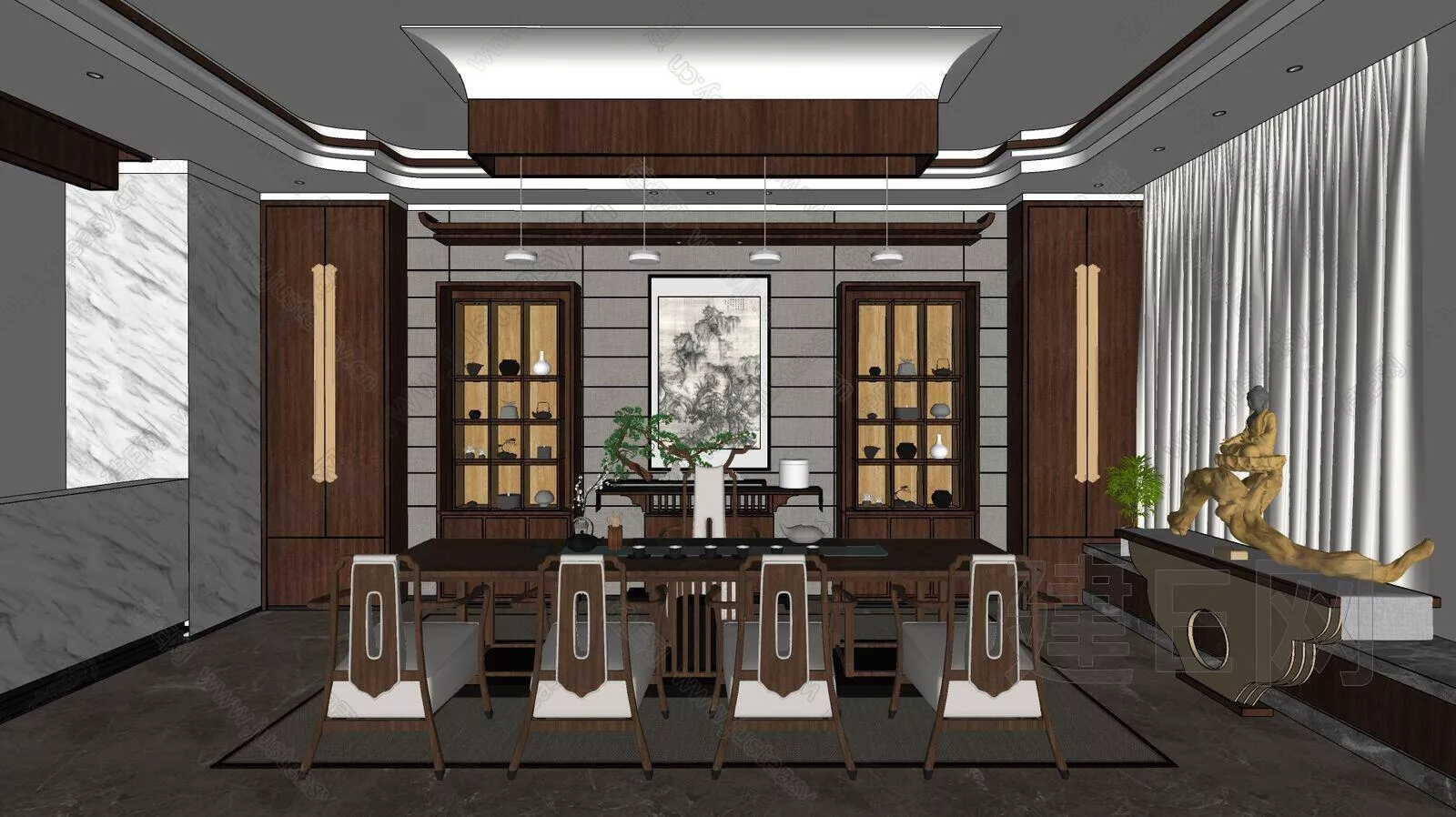 CHINESE TEAROOM - SKETCHUP 3D SCENE - ENSCAPE - 112476298