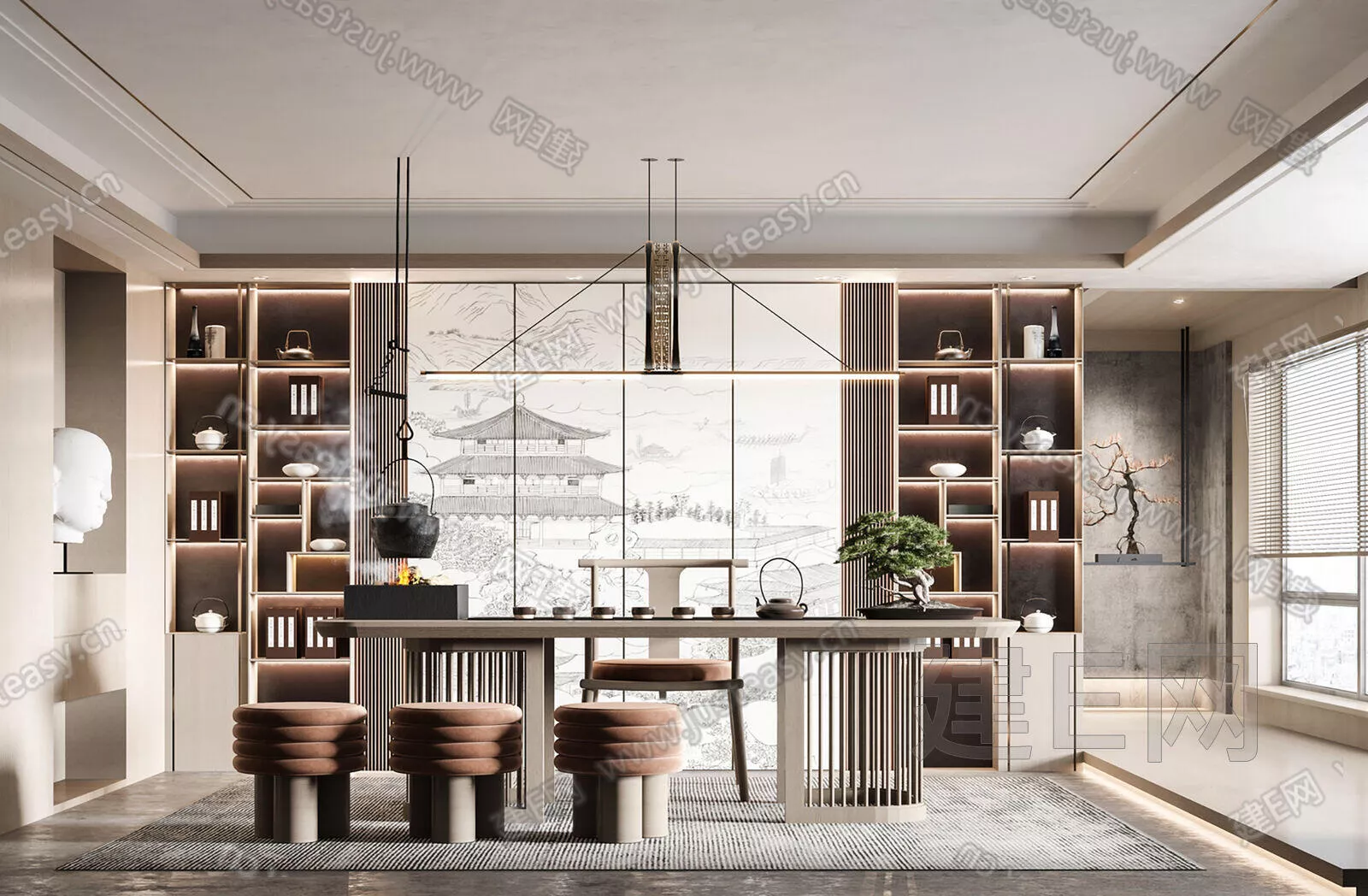 CHINESE TEAROOM - SKETCHUP 3D SCENE - VRAY - 101663827