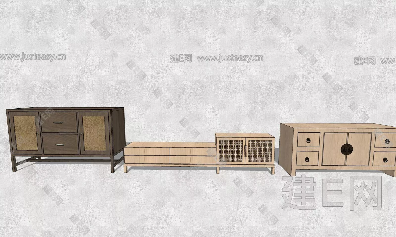 CHINESE TV CABINET - SKETCHUP 3D MODEL - ENSCAPE - 113066375