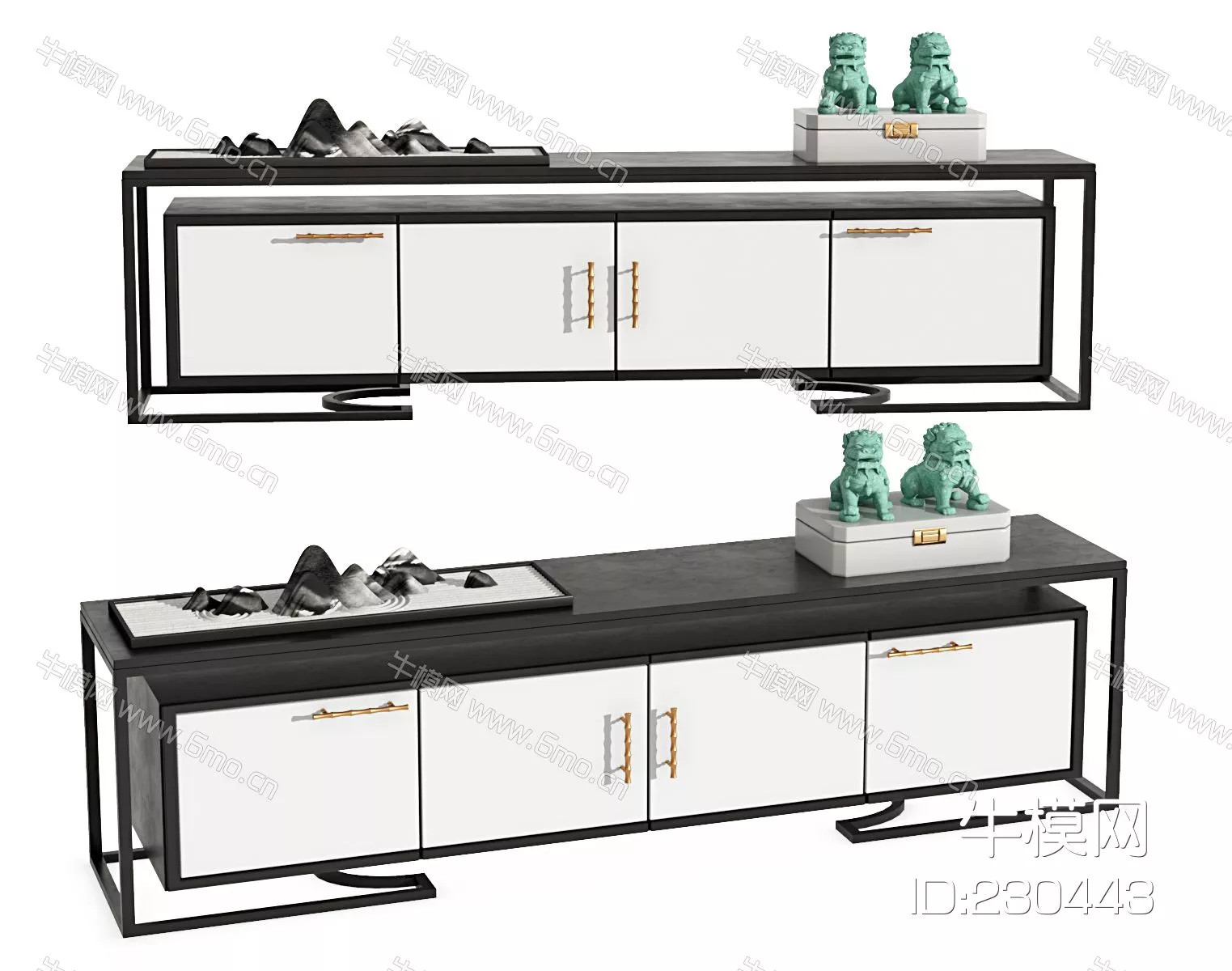 CHINESE TV CABINET - SKETCHUP 3D MODEL - VRAY - 230443